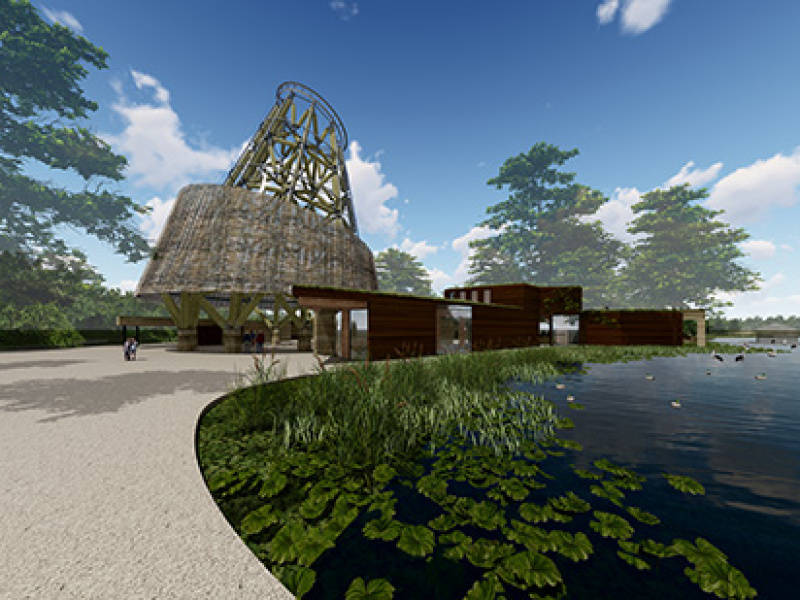 Le ZOO Planckendael accueille les visiteurs avec la plus grande tour en bambou d’Europe.